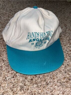Hands Helping Anglers 1998 White & Teal Baseball Cap